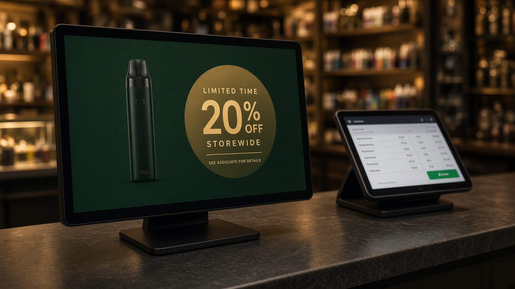 Customer-facing display on the counter