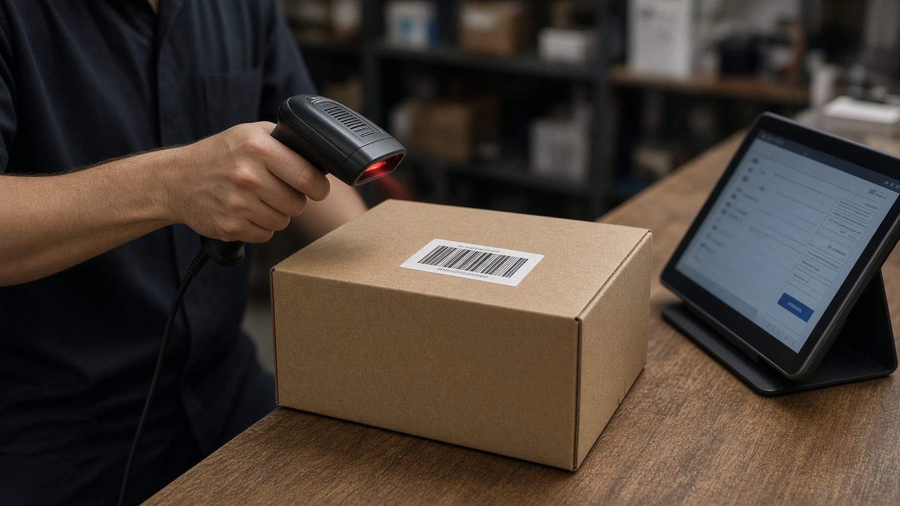 Clerk scanning a carton at the Tillfront register